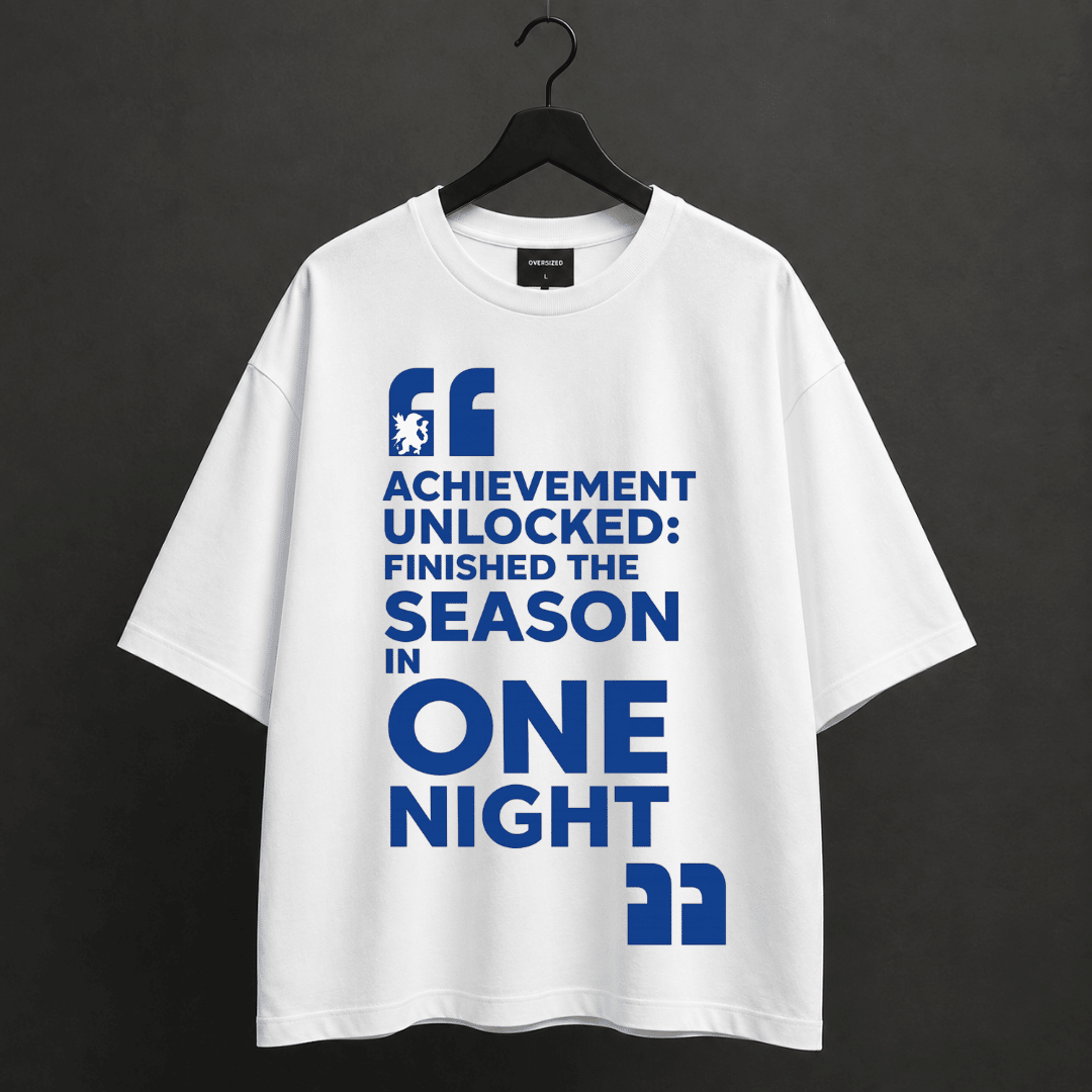 Achievement Unlocked: Finished the Season in One Night Oversized Anime T-Shirt | Unisex Heavy Cotton Tee