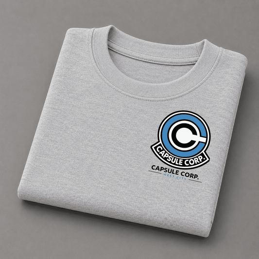 Capsule Corp Oversized Classic T-Shirt | Minimal Anime Pocket Logo Tee for Men & Women