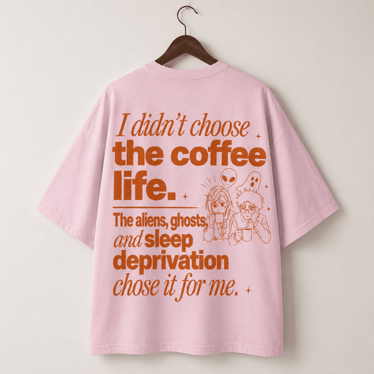 Coffee Life Oversized Unisex T-Shirt | DAN DA DAN Inspired Anime Coffee Graphic Tee
