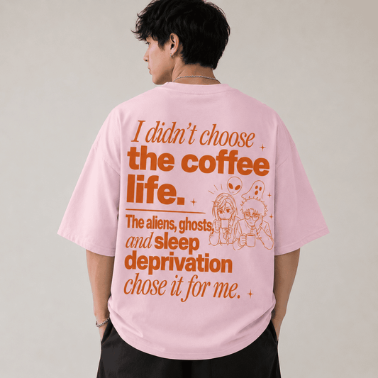 Coffee Life Oversized Unisex T-Shirt | DAN DA DAN Inspired Anime Coffee Graphic Tee