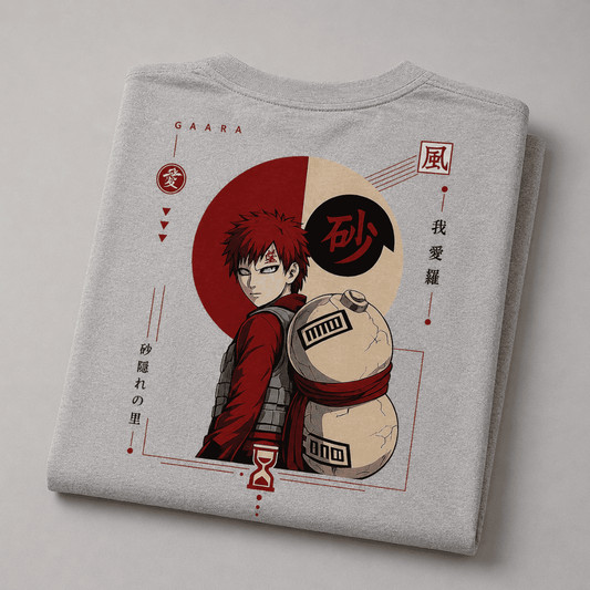 Gaara of the Sand Anime Oversized T-Shirt | Naruto Shippuden Graphic Tee