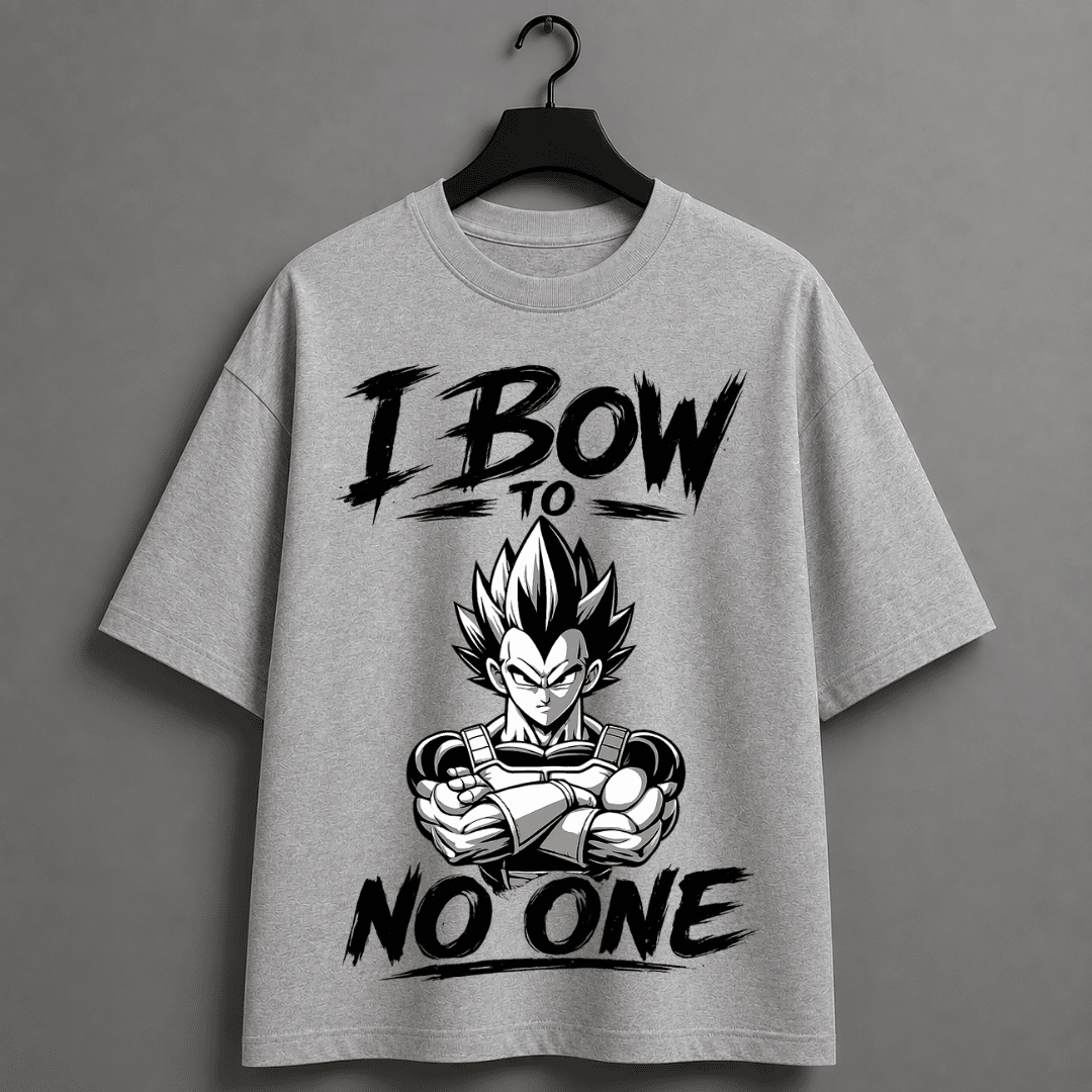 Vegeta Inspired Oversized Anime T-Shirt for Men | Dragon Warrior Graphic Back Print