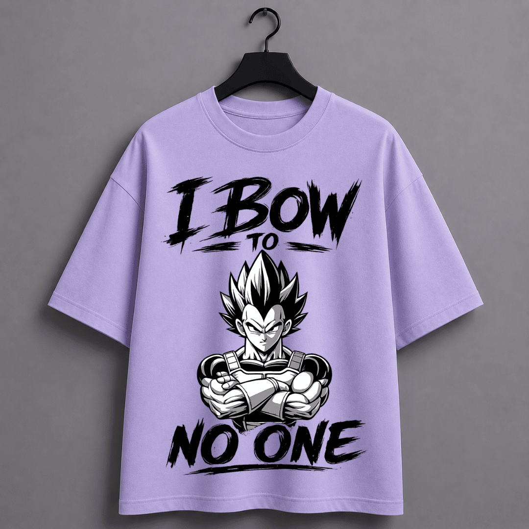 Vegeta Inspired Oversized Anime T-Shirt for Men | Dragon Warrior Graphic Back Print