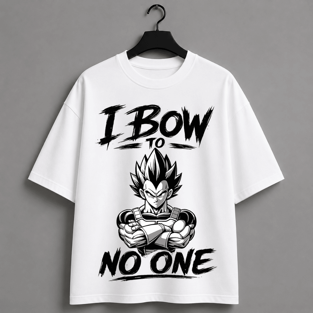 Vegeta Inspired Oversized Anime T-Shirt for Men | Dragon Warrior Graphic Back Print