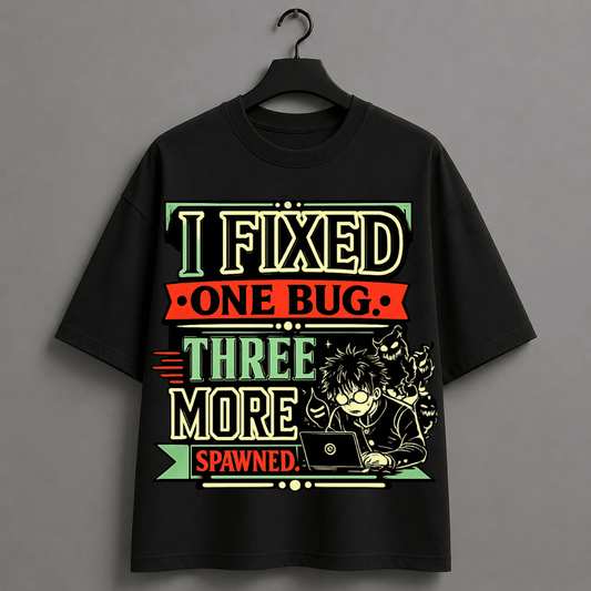 Anime Inspired Programmer Unisex Oversized T-Shirt | Bug Fixing Survivor