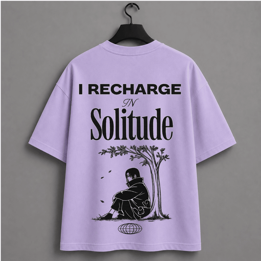 I Recharge In Solitude Naruto Inspired Unisex Oversized T-Shirt | Minimal Introvert Anime Graphic Tee