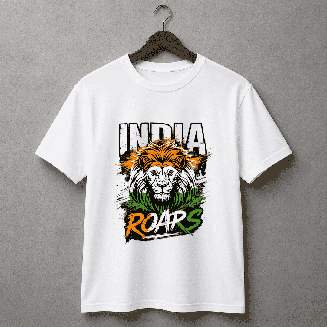 India Roars Premium Unisex T-Shirt – Independence Day Streetwear Tee