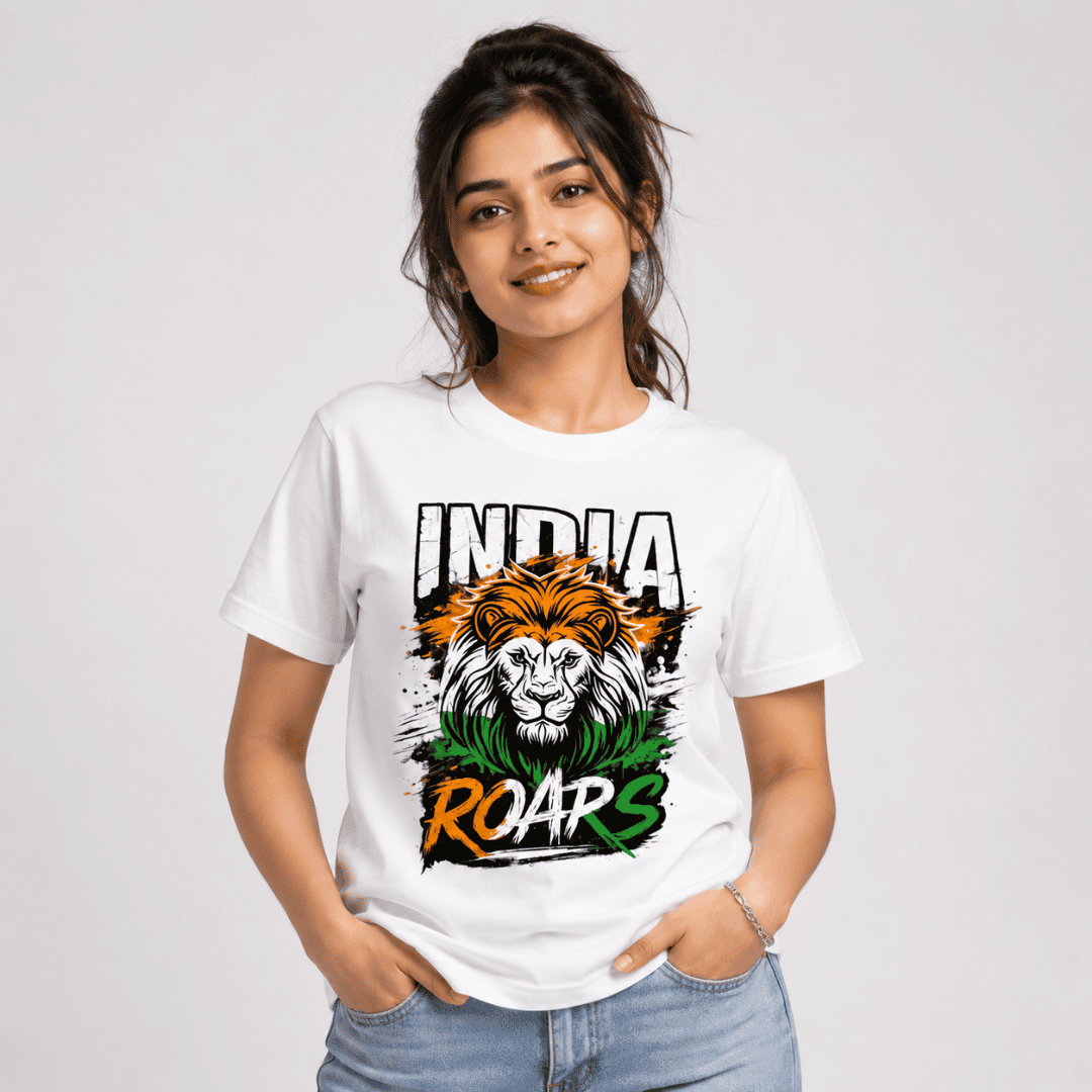 India Roars Premium Unisex T-Shirt – Independence Day Streetwear Tee