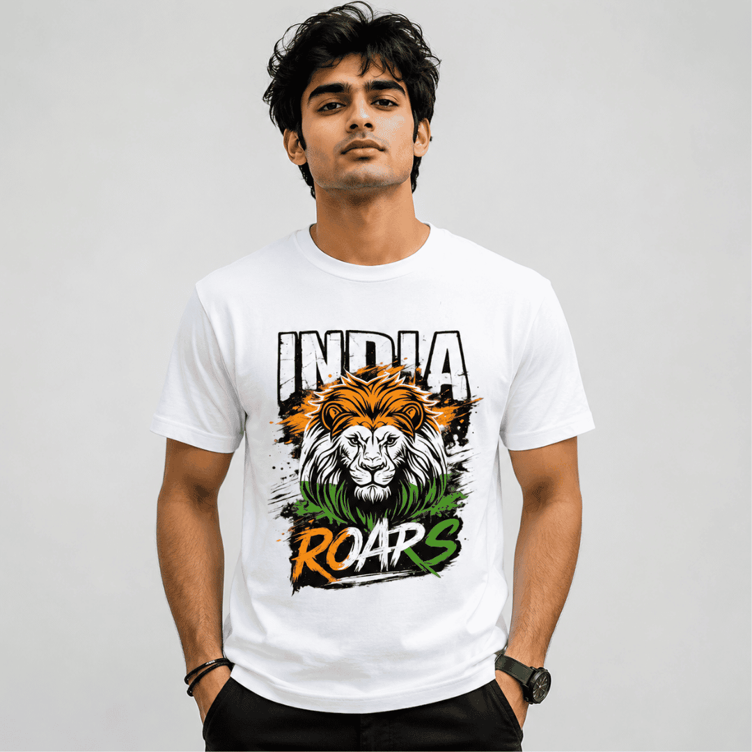 India Roars Premium Unisex T-Shirt – Independence Day Streetwear Tee