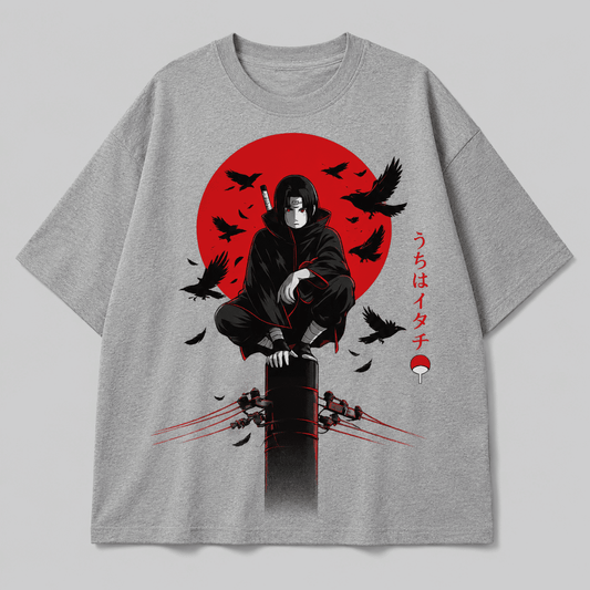 Itachi And The Red Moon Unisex Oversized T-Shirt