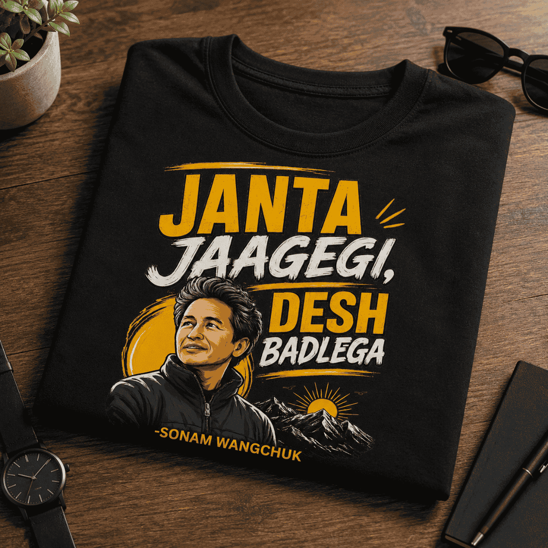 Janta Jaagegi Desh Badlega T-Shirt | Sonam Wangchuk Inspired | Premium Unisex Tee