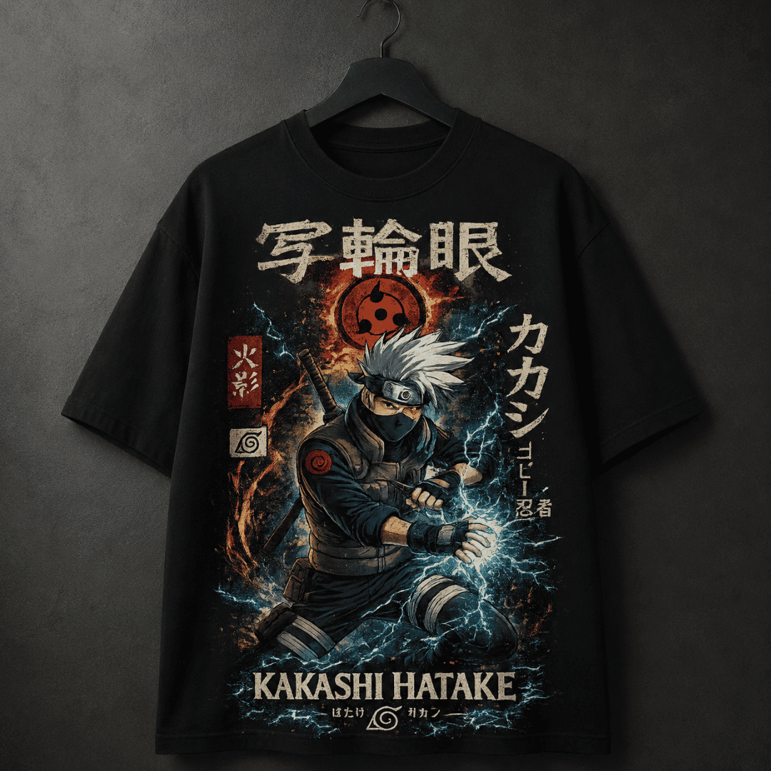 Kakashi Hatake Chidori Naruto Anime Oversized T-Shirt