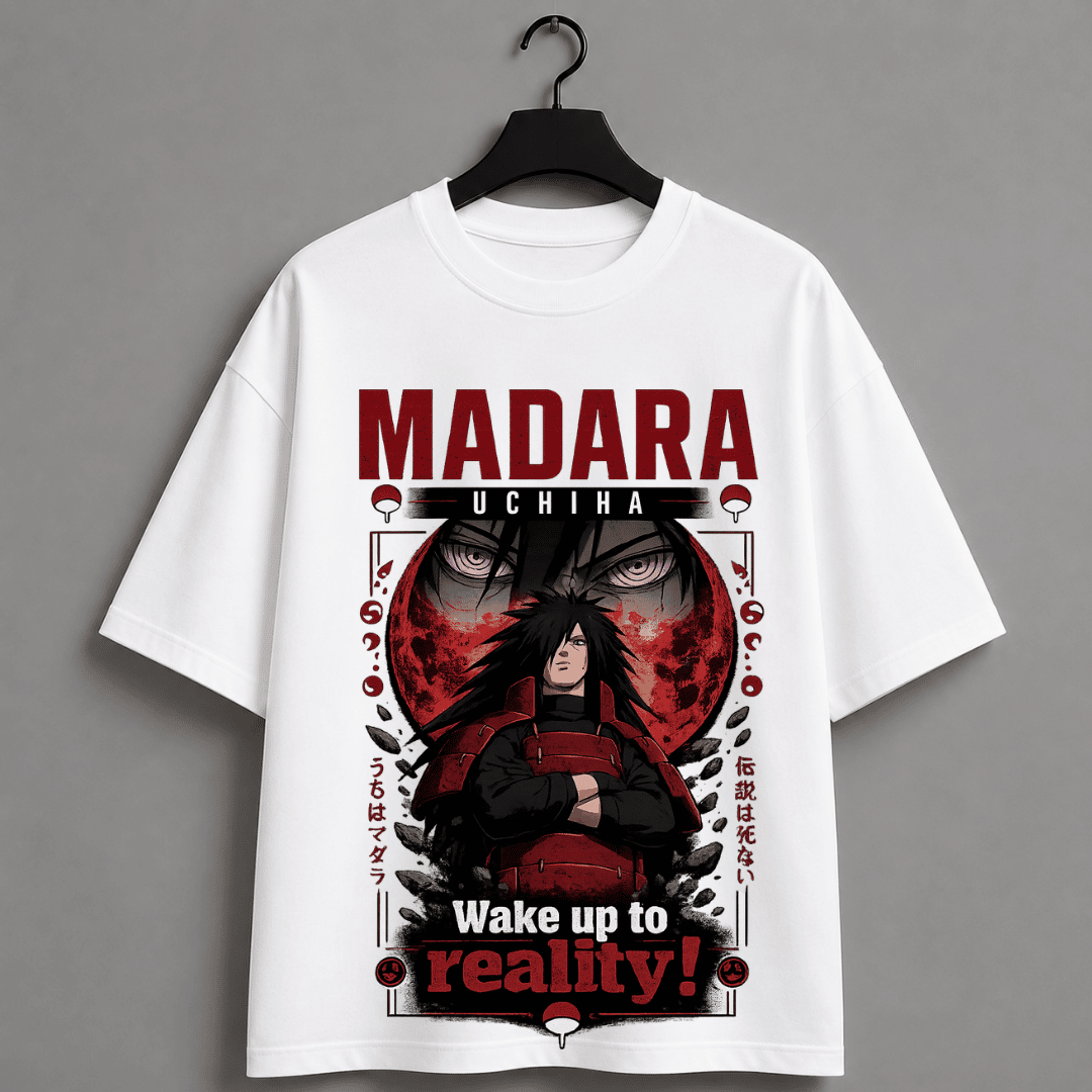 Madara Uchiha - Wake Up To Reality - Premium Oversized Anime T-Shirt