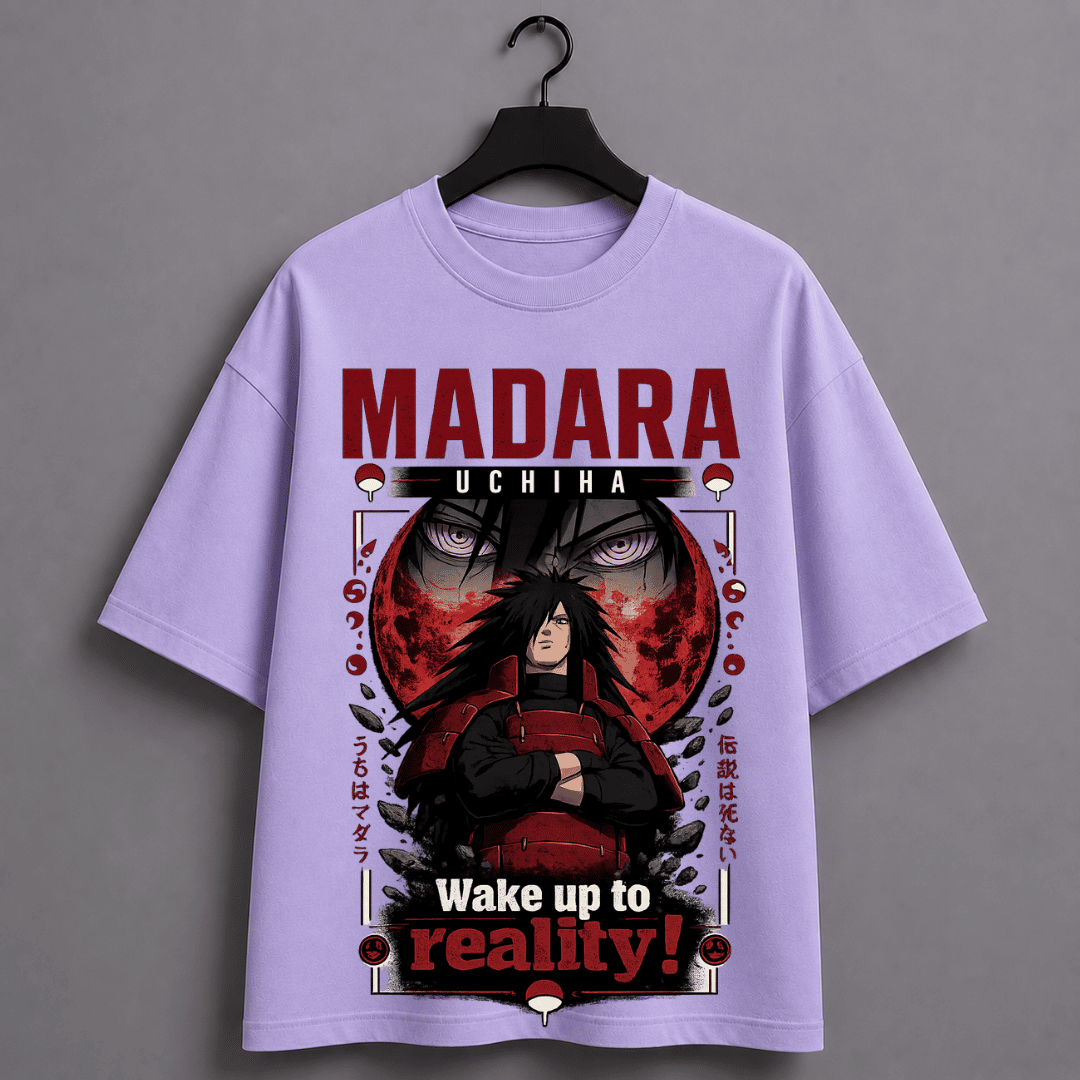 Madara Uchiha - Wake Up To Reality - Premium Oversized Anime T-Shirt