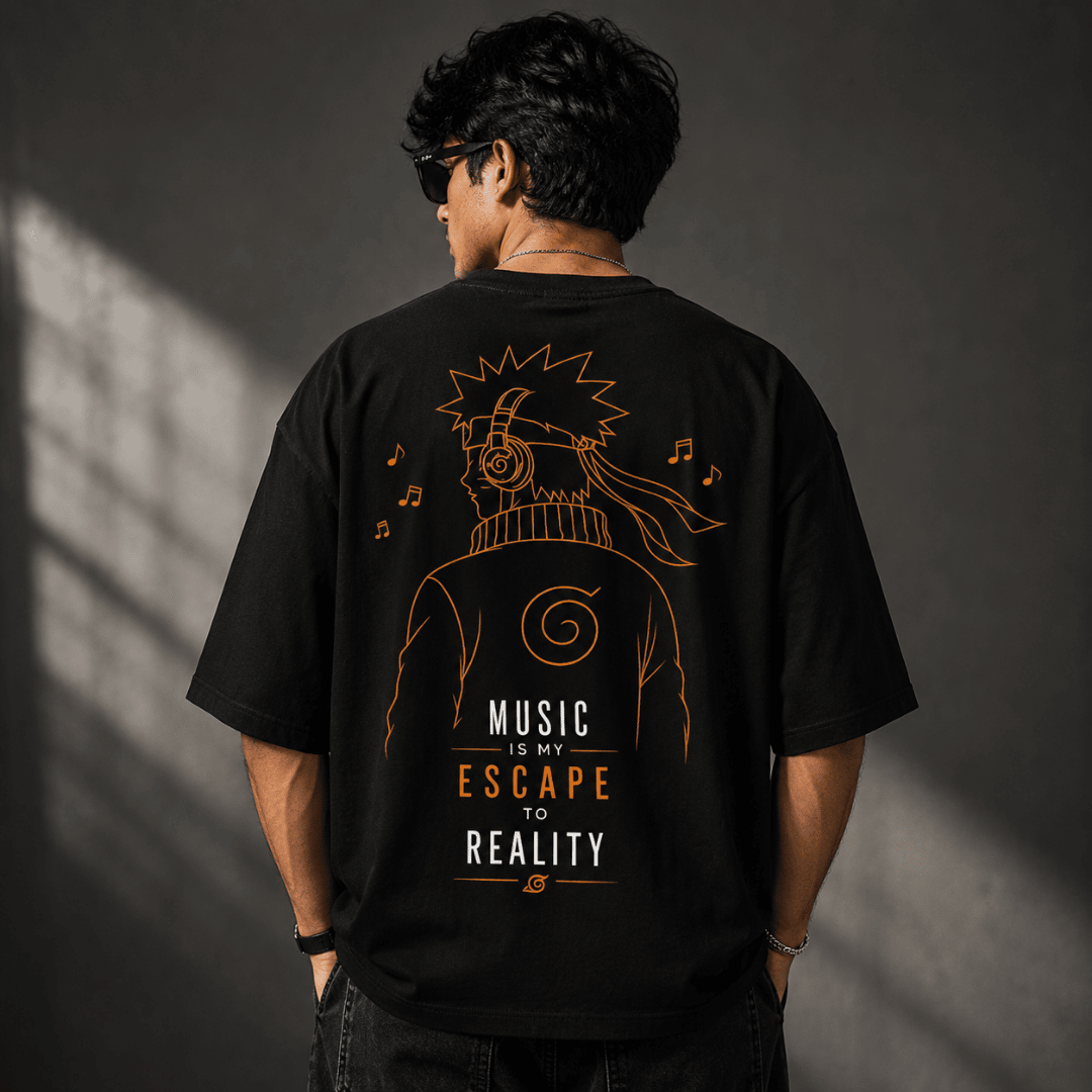 Anime Music Lover Oversized Graphic T-Shirt