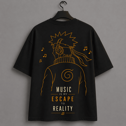 Anime Music Lover Oversized Graphic T-Shirt