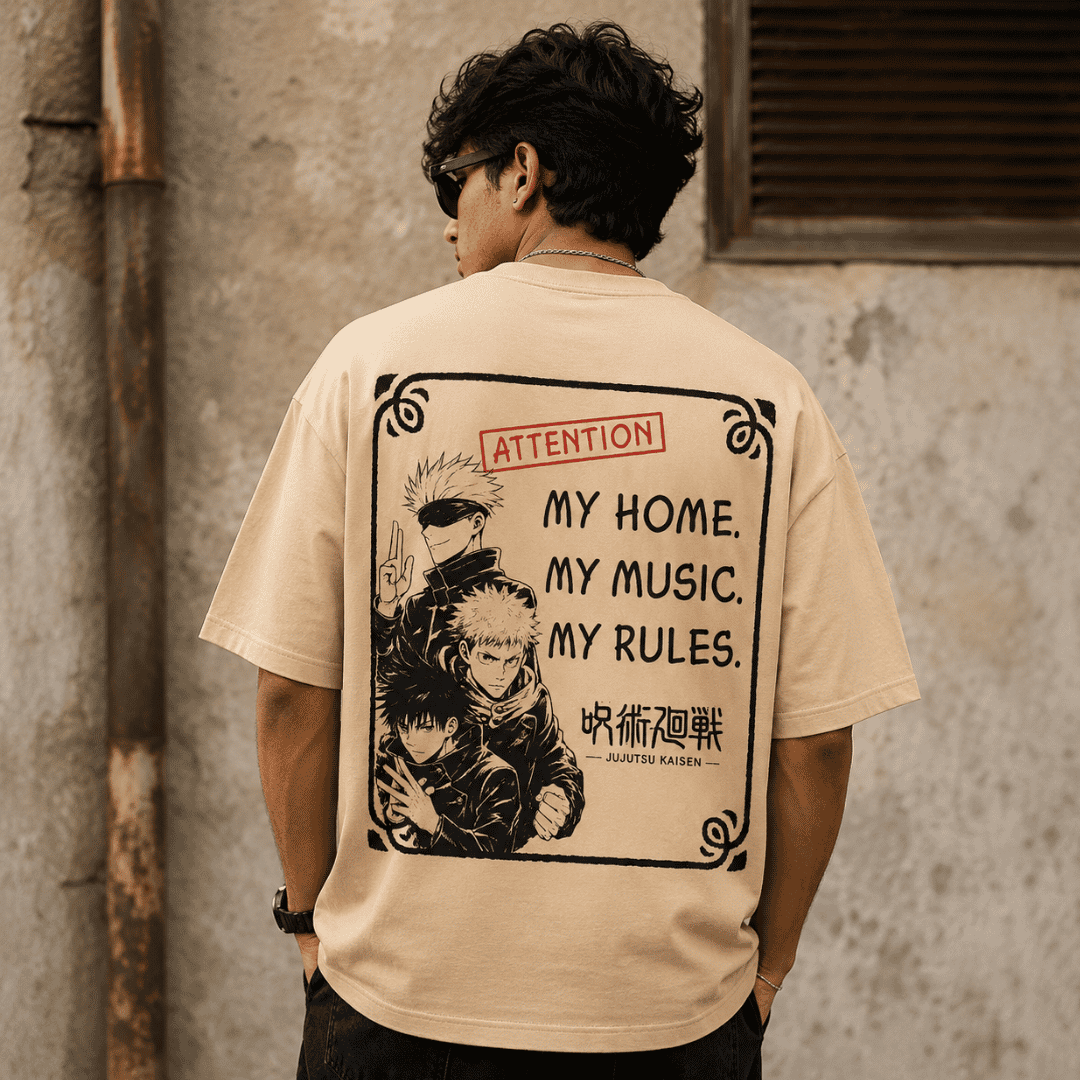 Jujutsu Kaisen inspired Oversized T-Shirt for Anime & Music Lovers