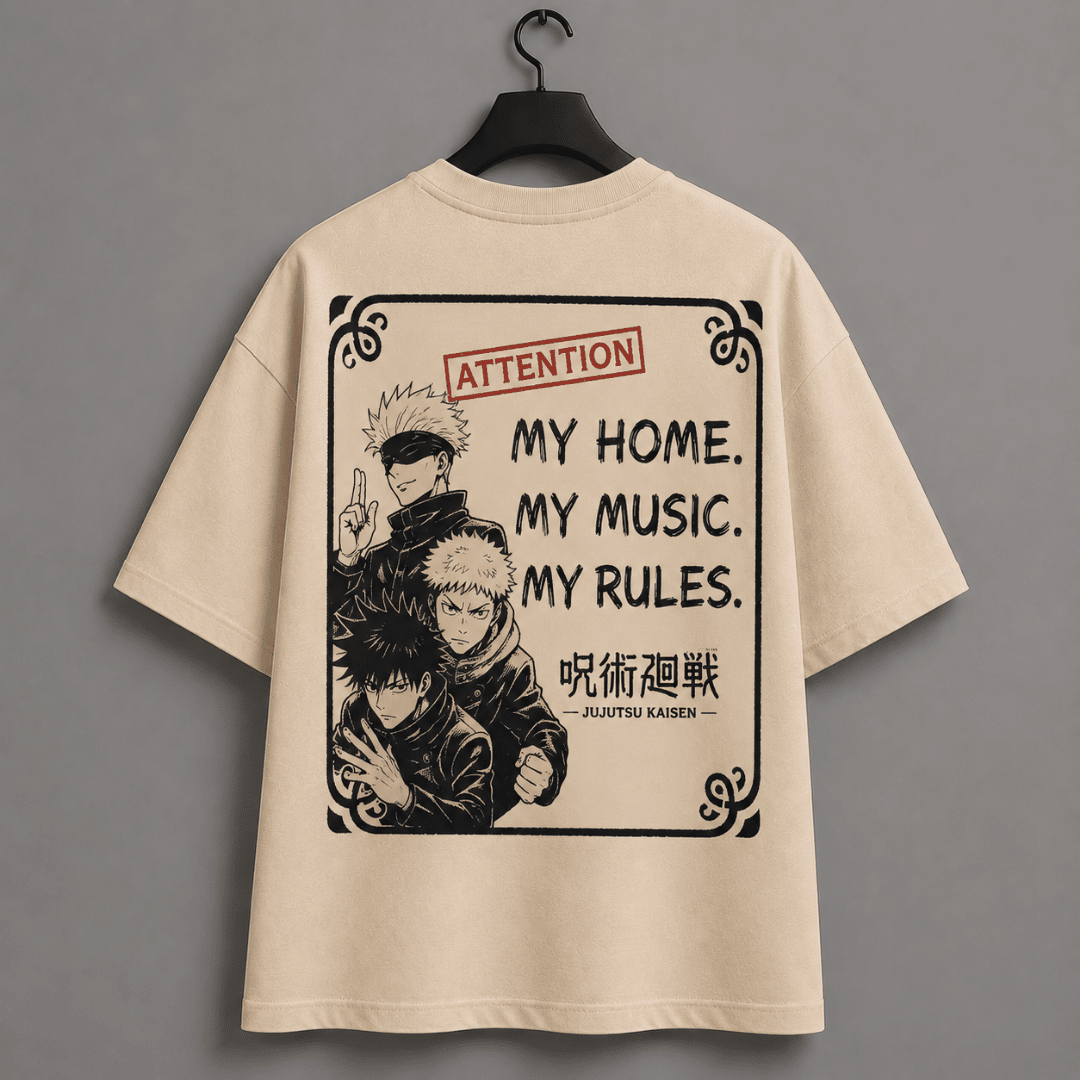 Jujutsu Kaisen inspired Oversized T-Shirt for Anime & Music Lovers