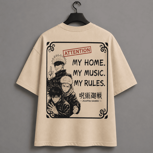 Jujutsu Kaisen inspired Oversized T-Shirt for Anime & Music Lovers