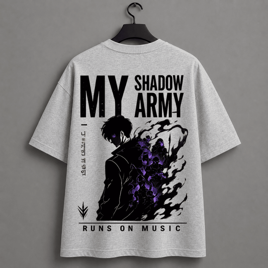 My Shadow Army Runs On Music Solo Leveling inspired Oversized T-Shirt