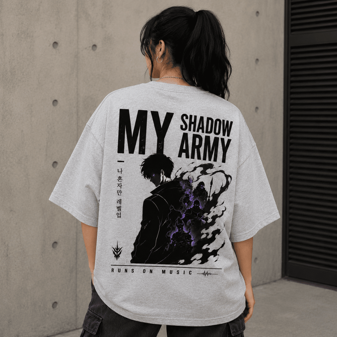 My Shadow Army Runs On Music Solo Leveling inspired Oversized T-Shirt