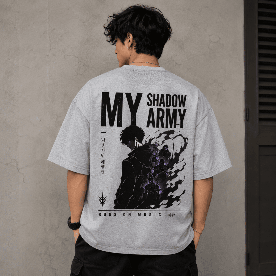 My Shadow Army Runs On Music Solo Leveling inspired Oversized T-Shirt