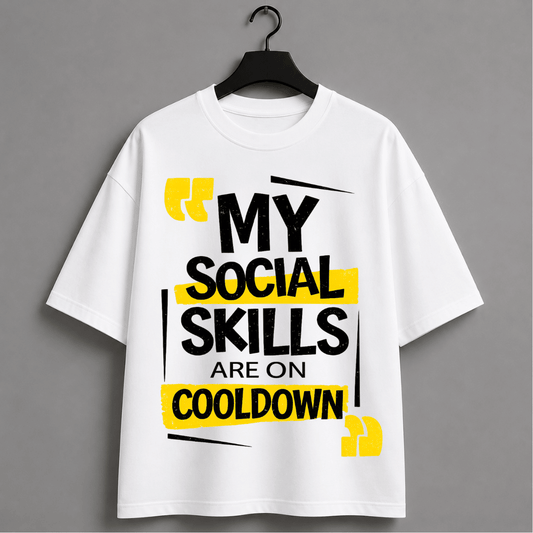 My Social Skills Are On Cooldown Oversized Anime Meme T-Shirt | Unisex Streetwear Tee