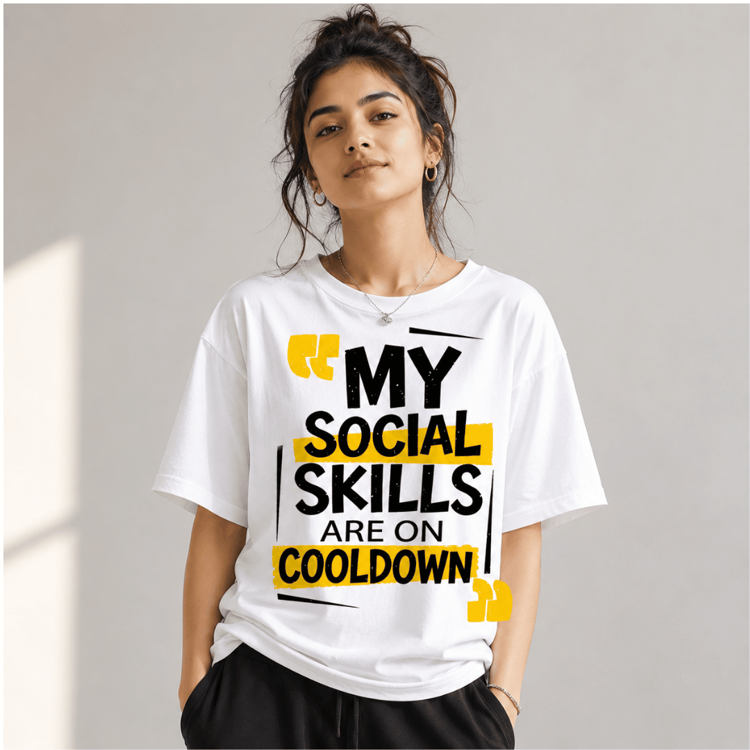 My Social Skills Are On Cooldown Oversized Anime Meme T-Shirt | Unisex Streetwear Tee