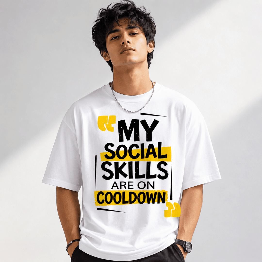 My Social Skills Are On Cooldown Oversized Anime Meme T-Shirt | Unisex Streetwear Tee