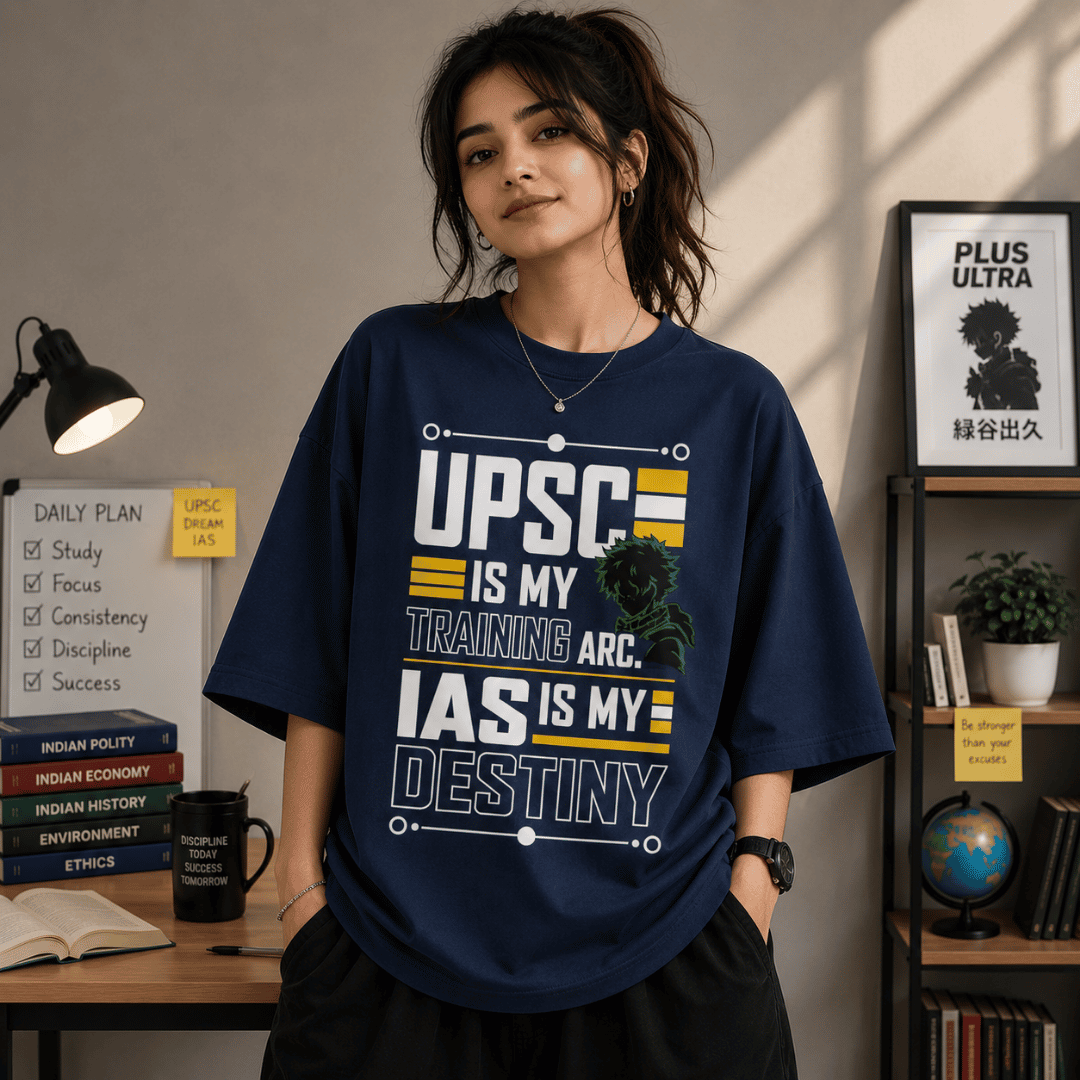 UPSC Is My Training Arc. IAS Is My Destiny | Anime Unisex Oversized T-Shirt for Aspirants