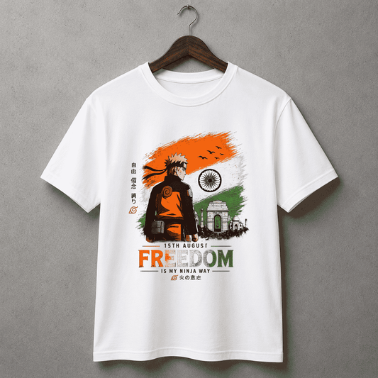 Naruto Inspired Independence Day Standard Crew T-Shirt | Unisex Anime Patriotic Tee