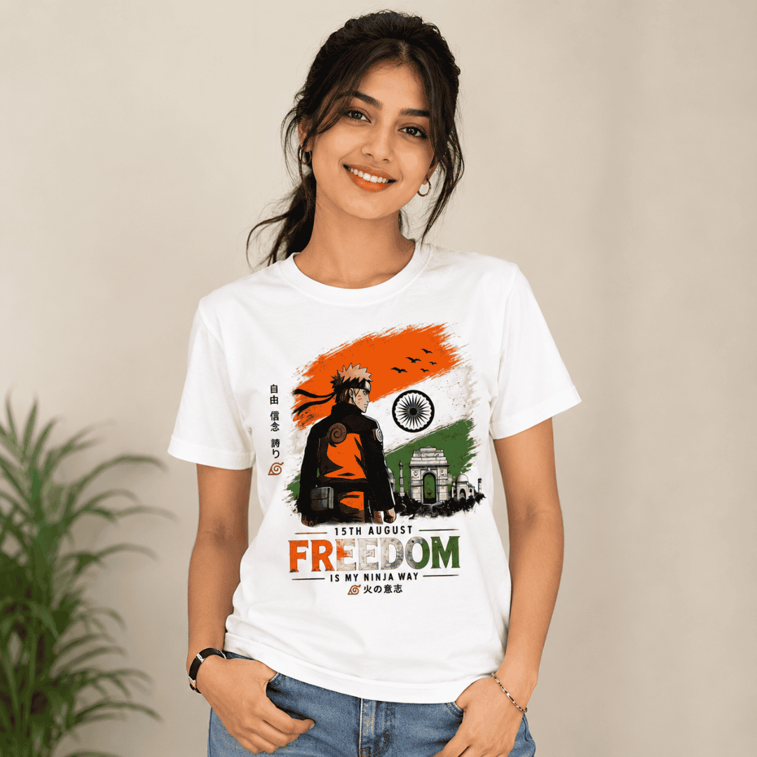 Naruto Inspired Independence Day Standard Crew T-Shirt | Unisex Anime Patriotic Tee