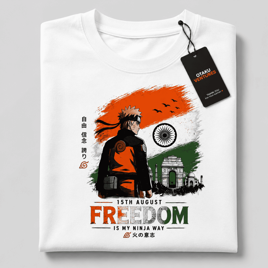 Naruto Inspired Independence Day Standard Crew T-Shirt | Unisex Anime Patriotic Tee