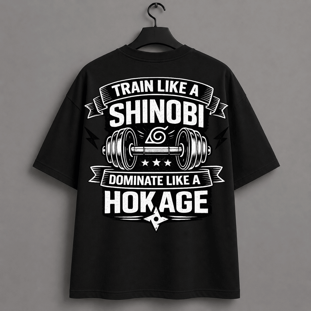Train Like a Shinobi Unisex Oversized T-Shirt | Naruto Inspired Gym Motivation Tee