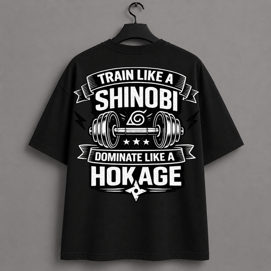 Train Like a Shinobi Unisex Oversized T-Shirt | Naruto Inspired Gym Motivation Tee
