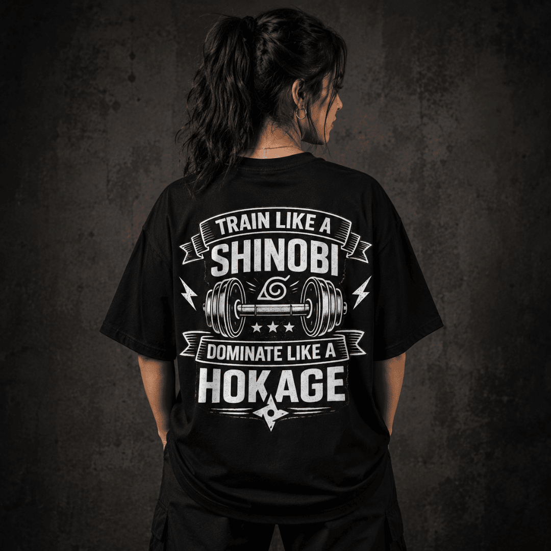 Train Like a Shinobi Unisex Oversized T-Shirt | Naruto Inspired Gym Motivation Tee