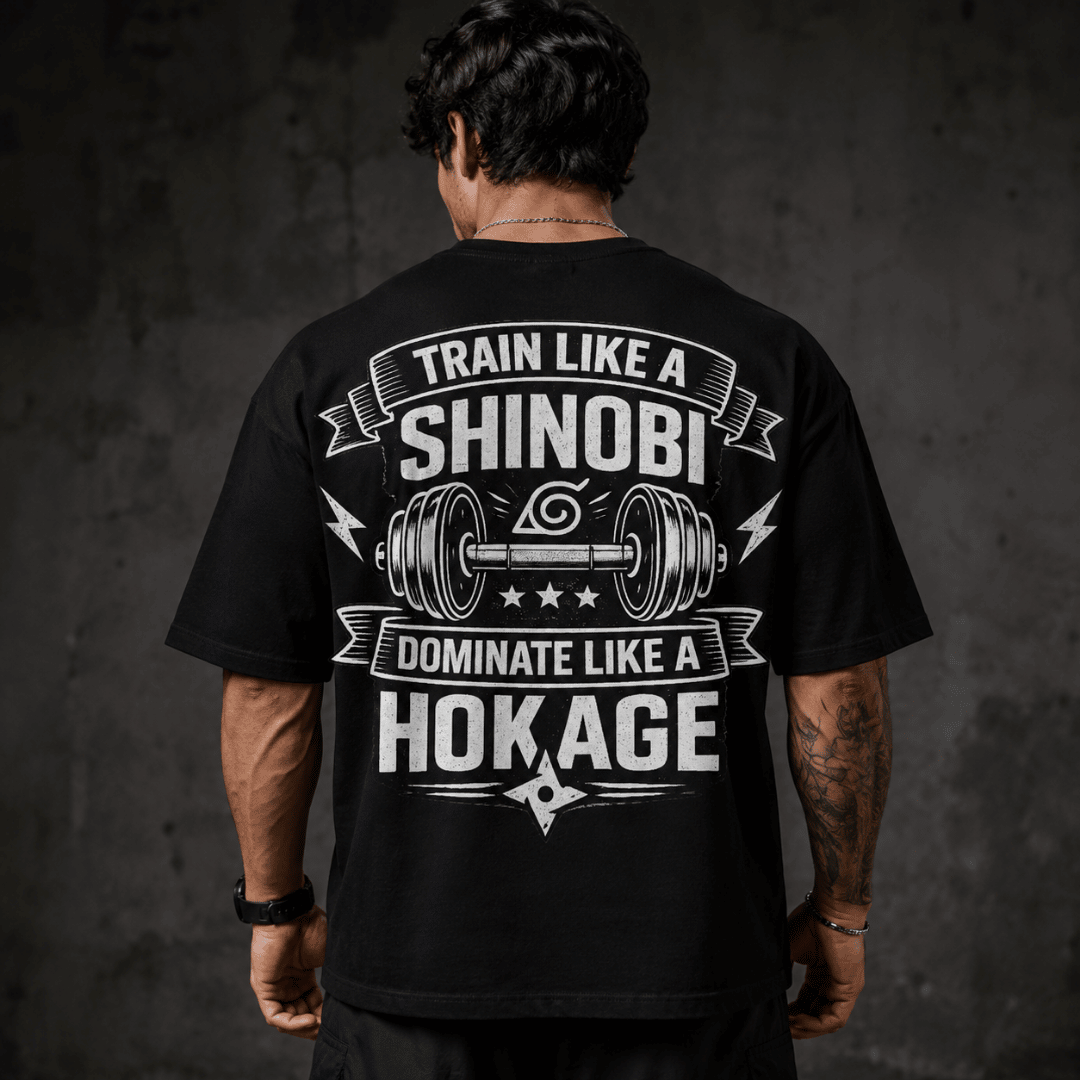 Train Like a Shinobi Unisex Oversized T-Shirt | Naruto Inspired Gym Motivation Tee