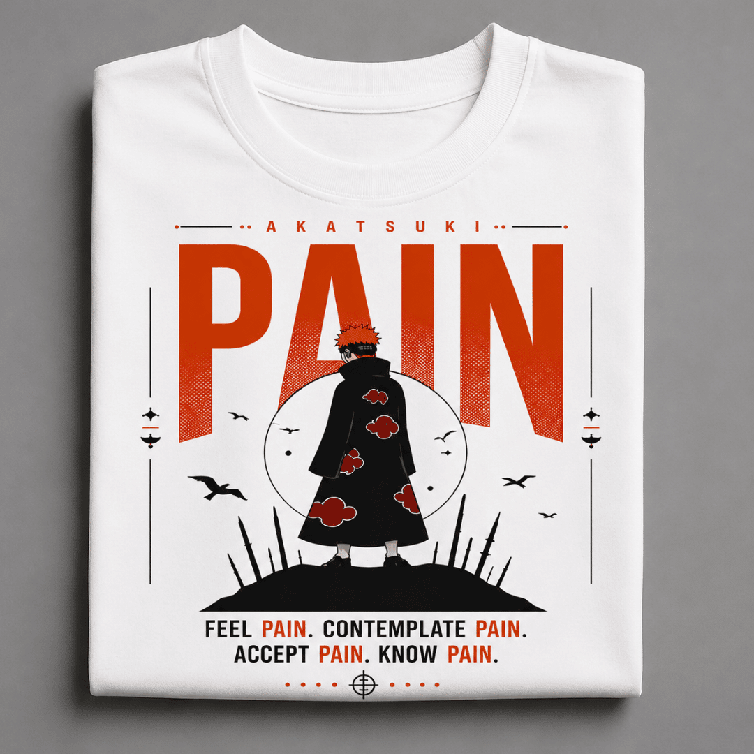 Pain Akatsuki Oversized T-Shirt – Feel Pain Know Pain Anime Graphic Tee