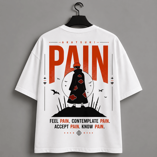 Pain Akatsuki Oversized T-Shirt – Feel Pain Know Pain Anime Graphic Tee