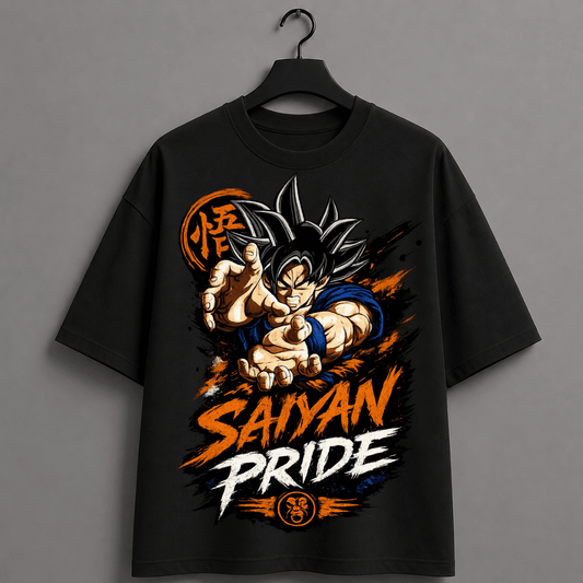Saiyan Pride Dragon Ball Z Premium Oversized T-Shirt - Anime Streetwear for Men