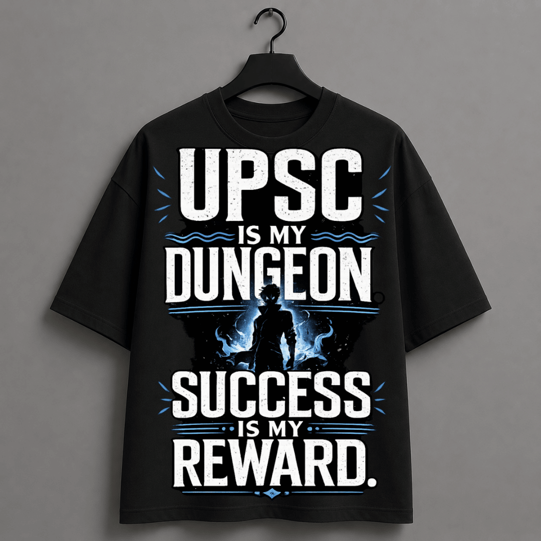 Anime Inspired UPSC Aspirant Unisex Oversized Graphic Tee
