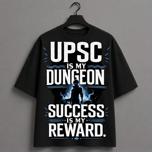 Anime Inspired UPSC Aspirant Unisex Oversized Graphic Tee
