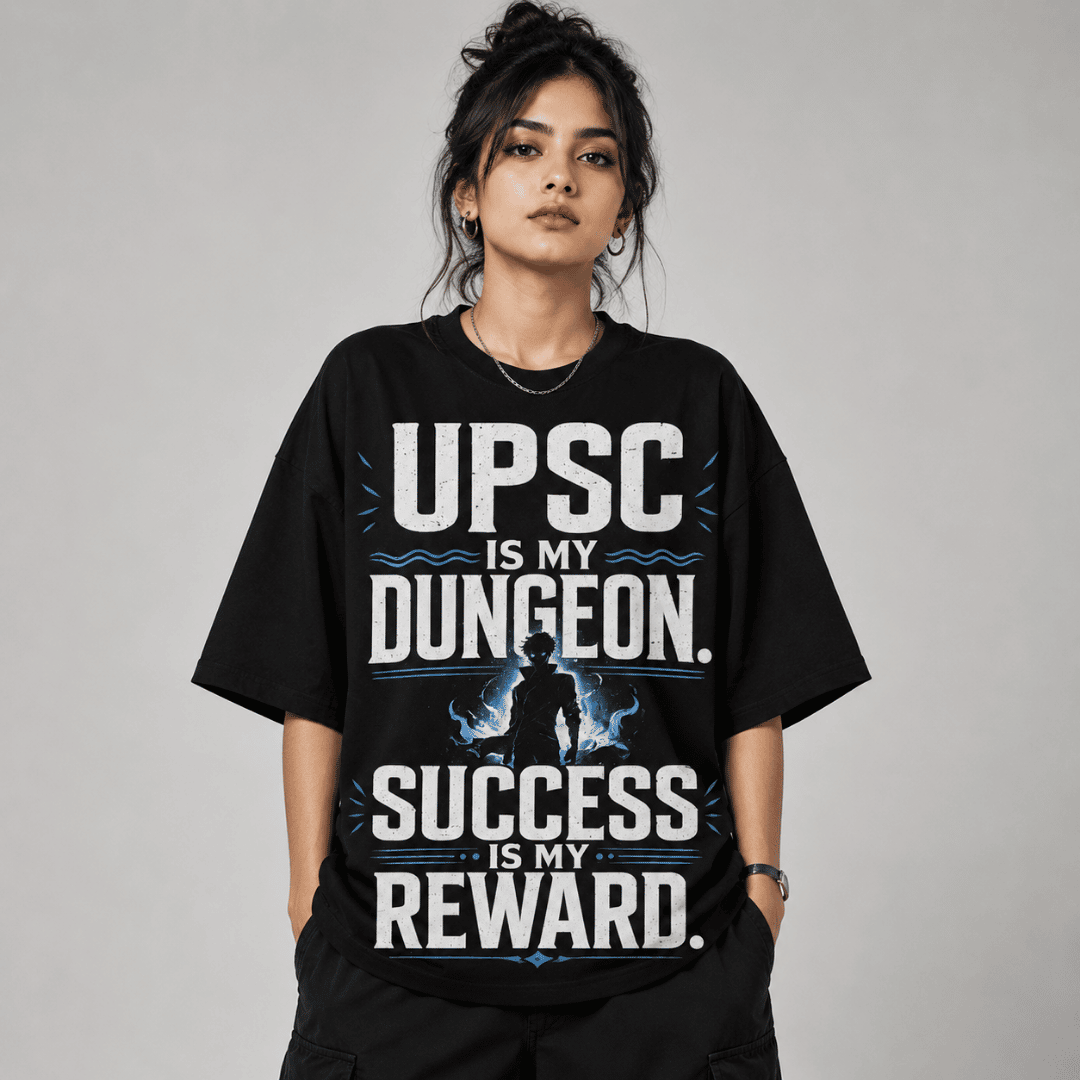 Anime Inspired UPSC Aspirant Unisex Oversized Graphic Tee