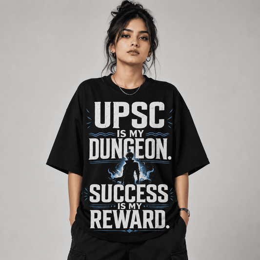 Anime Inspired UPSC Aspirant Unisex Oversized Graphic Tee