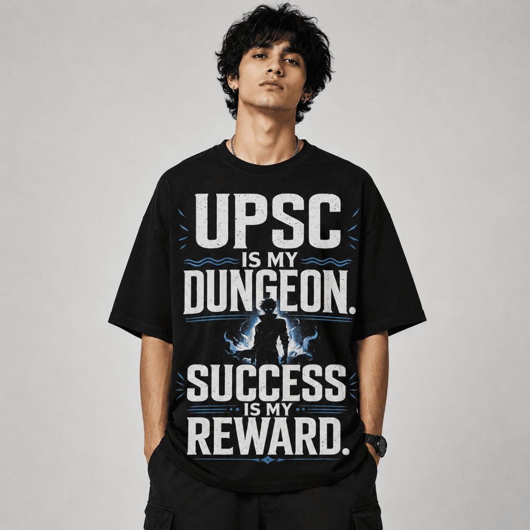 Anime Inspired UPSC Aspirant Unisex Oversized Graphic Tee