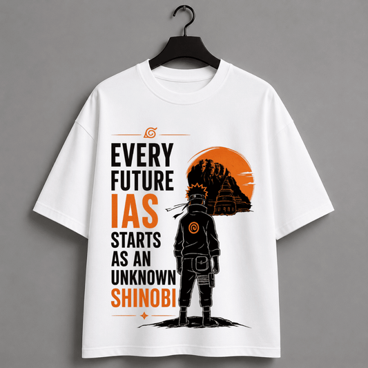 UPSC Aspirant Naruto Inspired Oversized T-Shirt – Unknown Shinobi