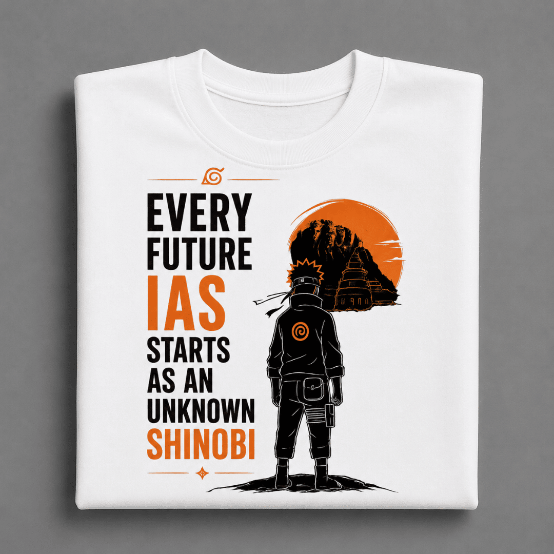 UPSC Aspirant Naruto Inspired Oversized T-Shirt – Unknown Shinobi